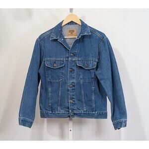 Vintage 90s Gap Jean Jacket Blue Trucker Denim Men's Size S